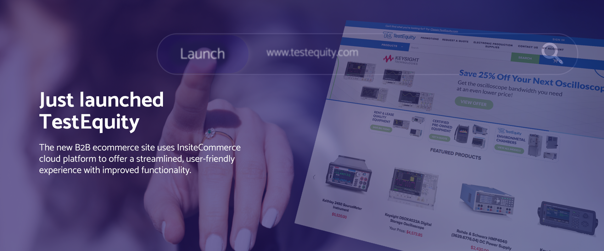 TestEquity B2B eCommerce Site launch | InsiteCommerce Platinum Partner | Nish Tech