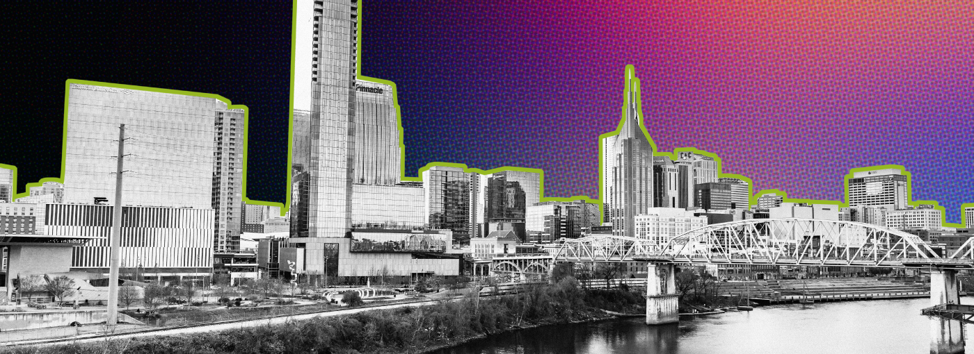 Collage landscape of Downtown Nashville