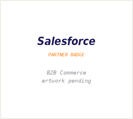 Salesforce B2B Commerce partner badge — artwork pending